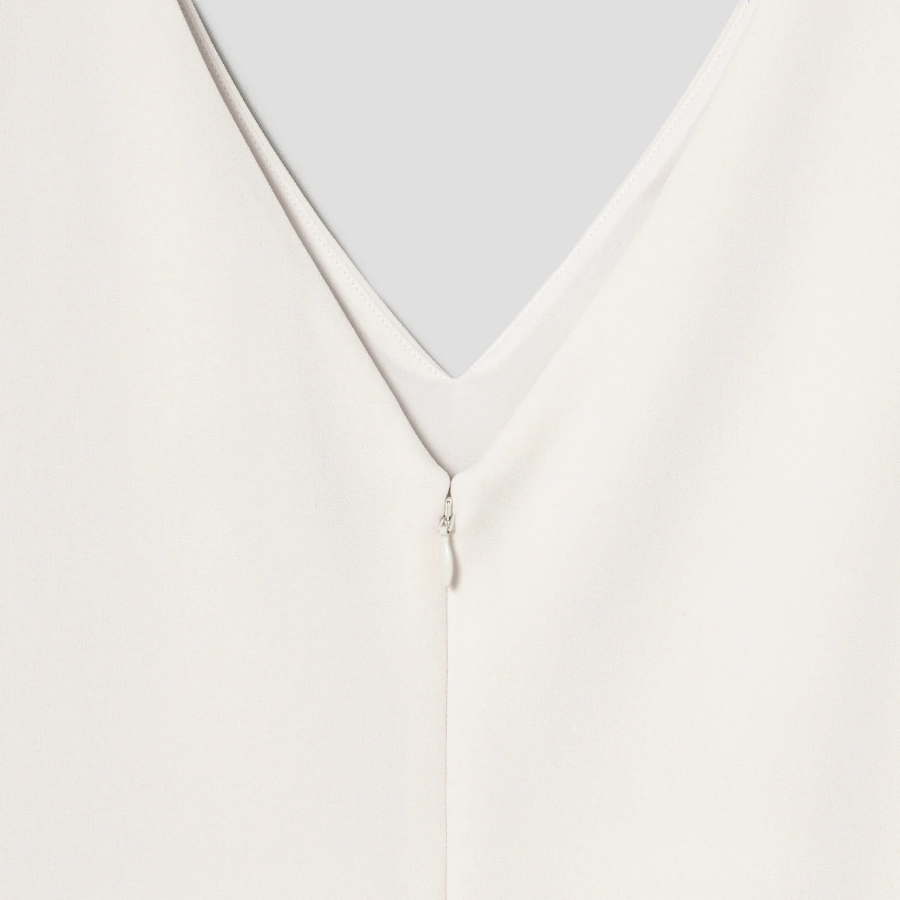 Theory Women Admiral Crepe Sleveeless Vneck Dress - Rice