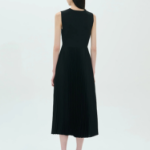 Theory Women Satin Texture Combo Pleated Dresss - Black