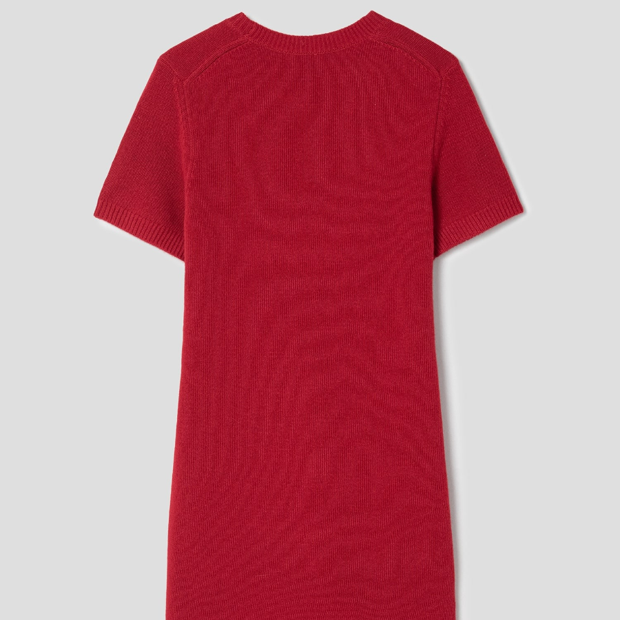 Theory Women Felted Wool Cash Crewneck Dress - Bright Red