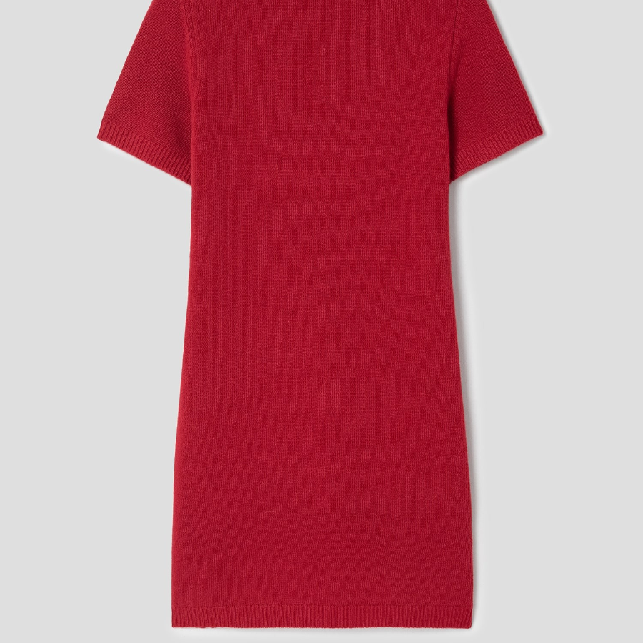 Theory Women Felted Wool Cash Crewneck Dress - Bright Red