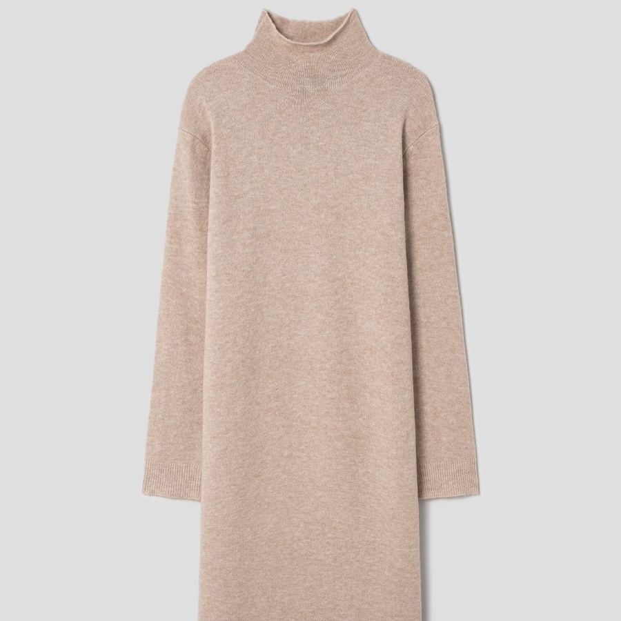 Theory Women Astor Wool Long Sleeve Midi Dress - Beige