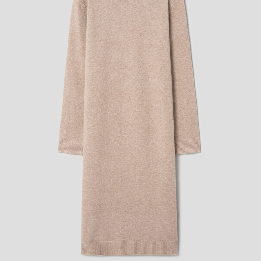 Theory Women Astor Wool Long Sleeve Midi Dress - Beige