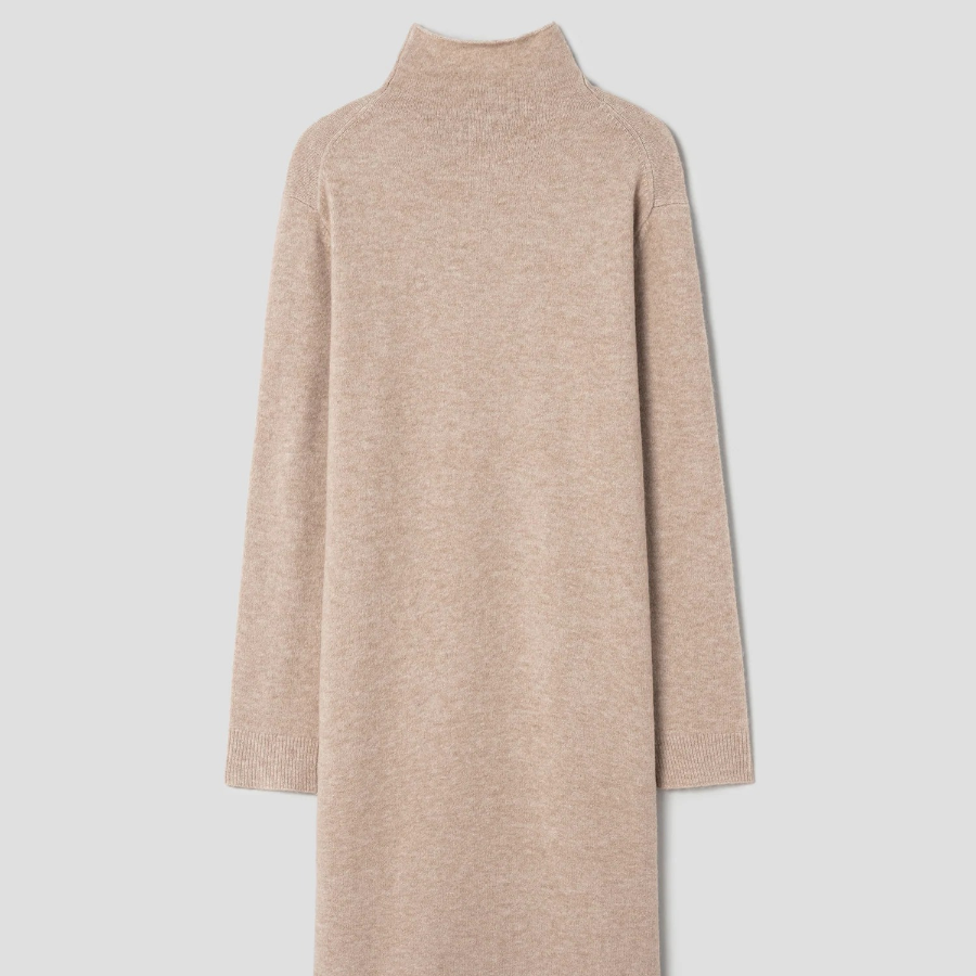 Theory Women Astor Wool Long Sleeve Midi Dress - Beige
