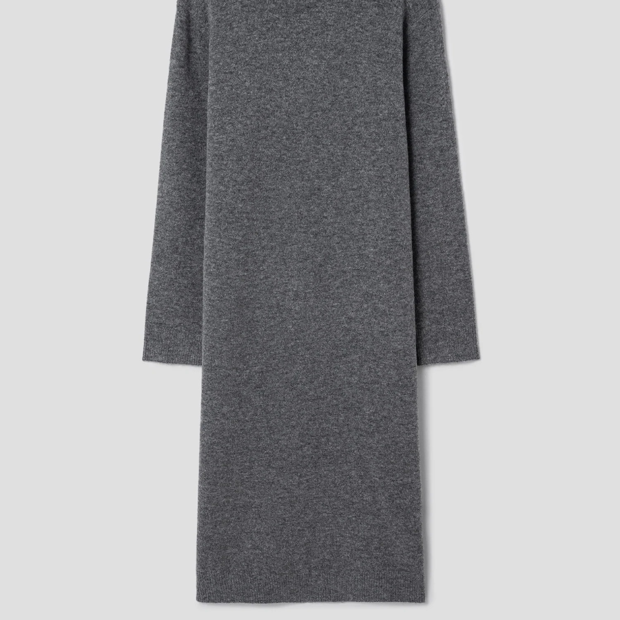 Theory Women Astor Wool Long Sleeve Midi Dress - Medium Heather Grey