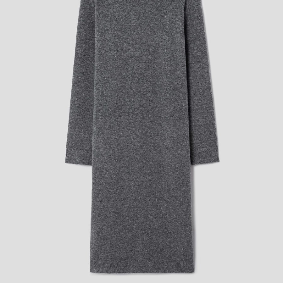 Theory Women Astor Wool Long Sleeve Midi Dress - Medium Heather Grey