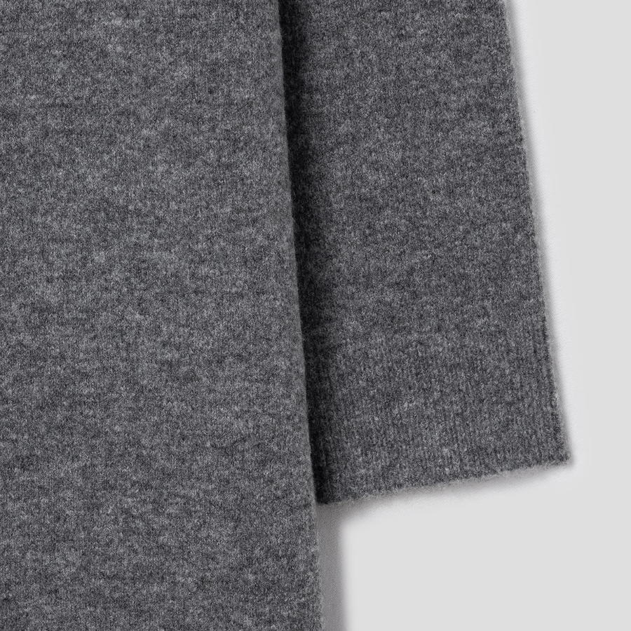 Theory Women Astor Wool Long Sleeve Midi Dress - Medium Heather Grey