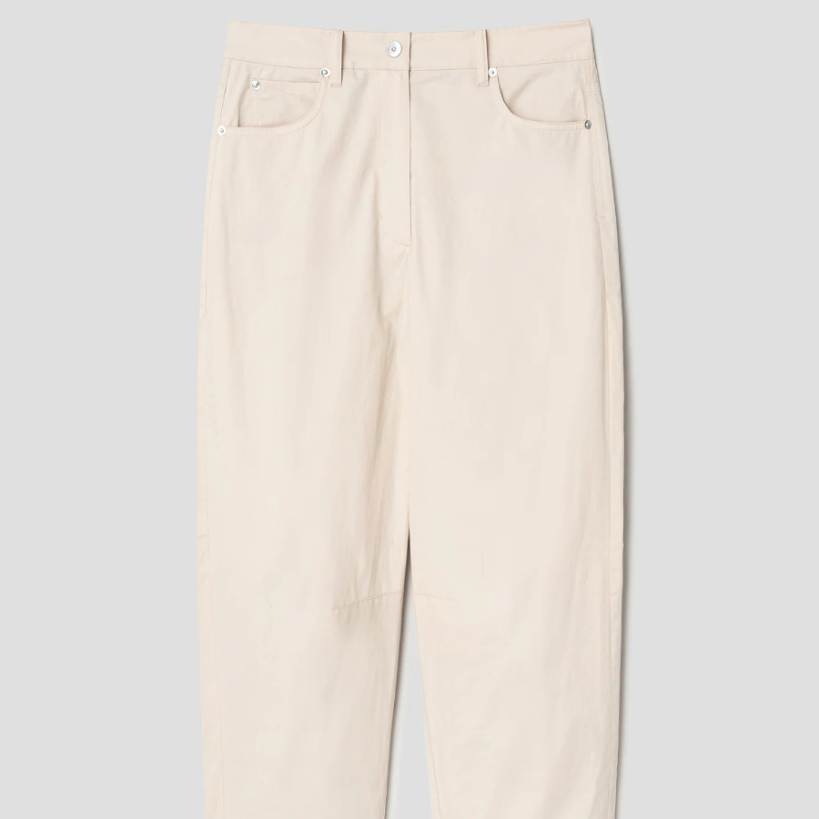 Theory Women Feather Chino Drop Curved Pants - Almond