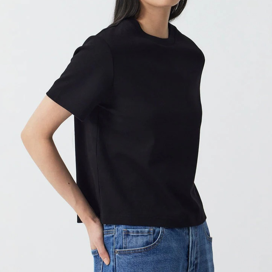 JAJU Heavy Cotton Short-Sleeve T-Shirt – Black