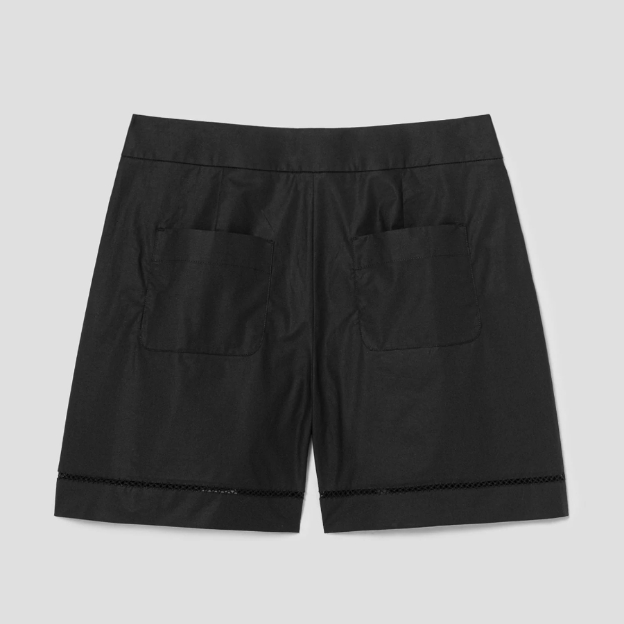Theory Women City Poplin Eyelet Shorts - Black