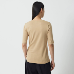 JAJU Pima Cotton Slim Fit Half-Sleeve T-Shirt – Beige