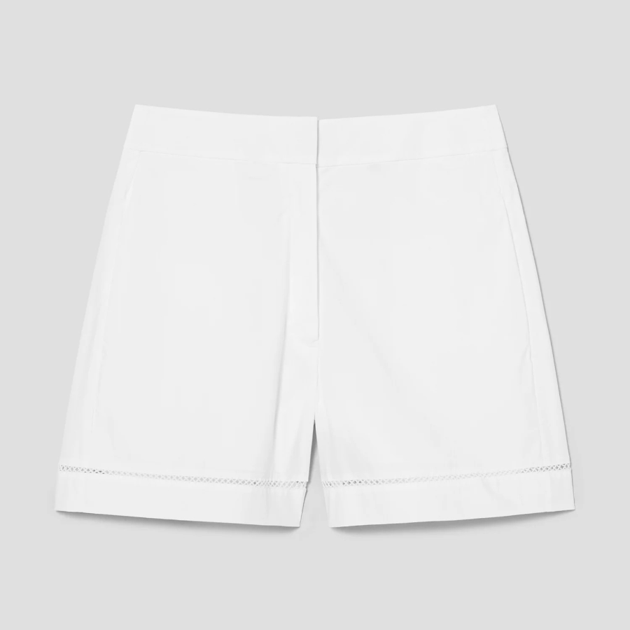 Theory Women City Poplin Eyelet Shorts - White