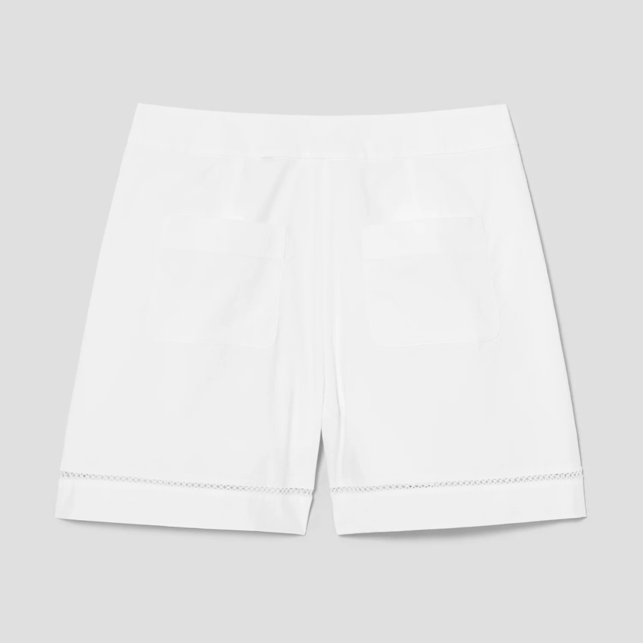 Theory Women City Poplin Eyelet Shorts - White