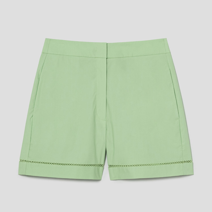 Theory Women City Poplin Eyelet Shorts - Meadow