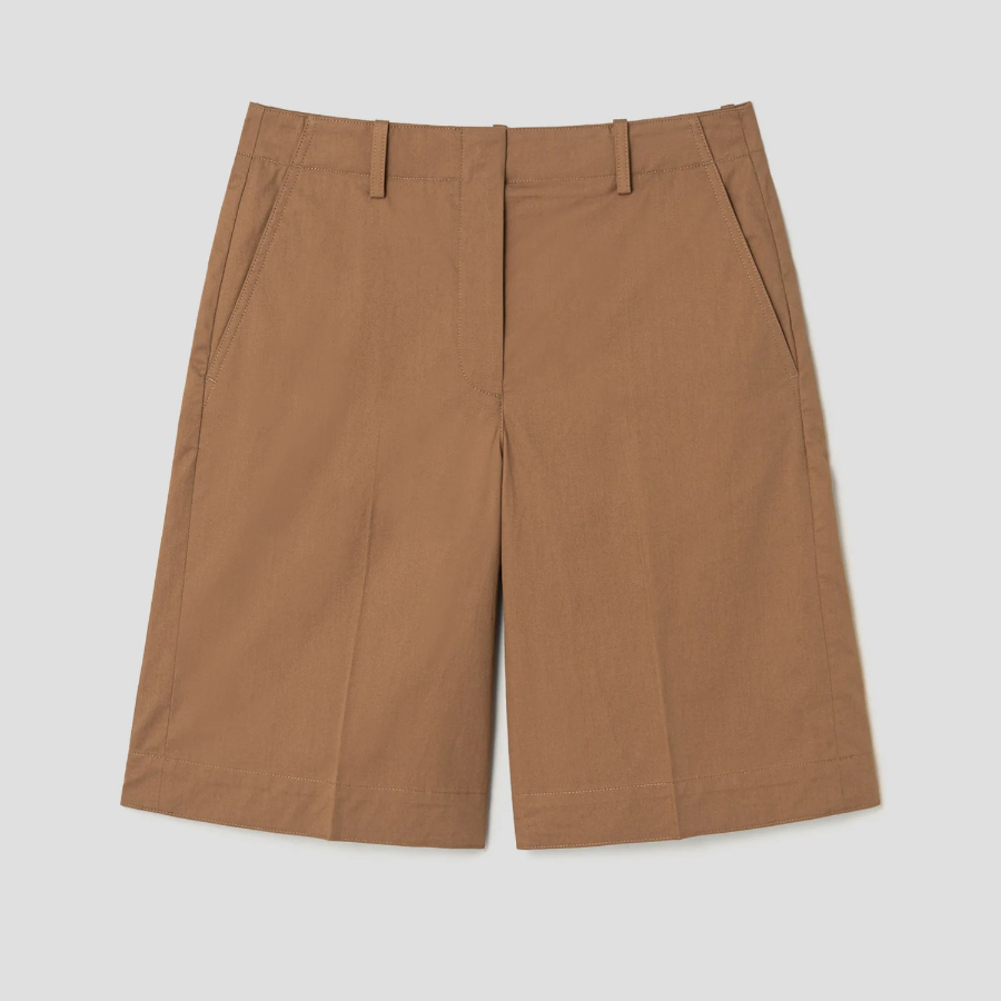 Theory Women Feather Chino Relaxed Casual Shorts - Bronze