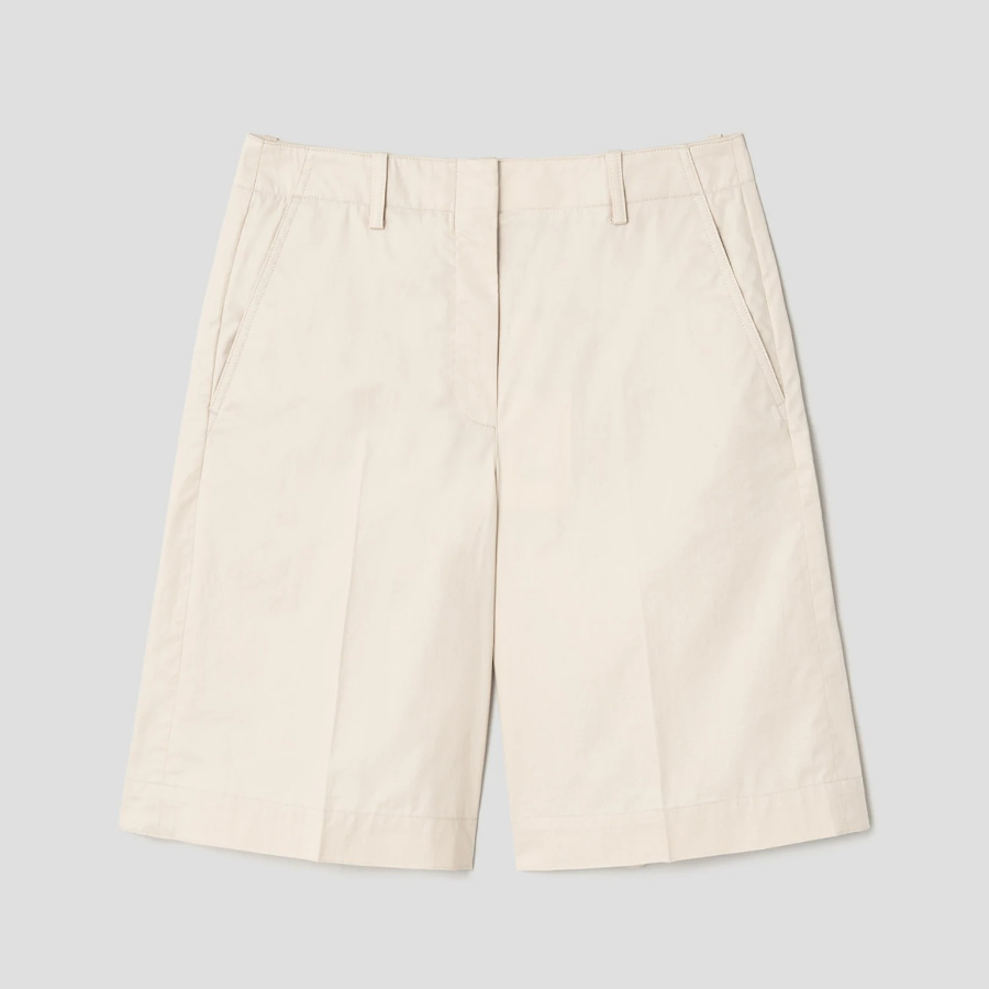 Theory Women Feather Chino Relaxed Casual Shorts - Almond
