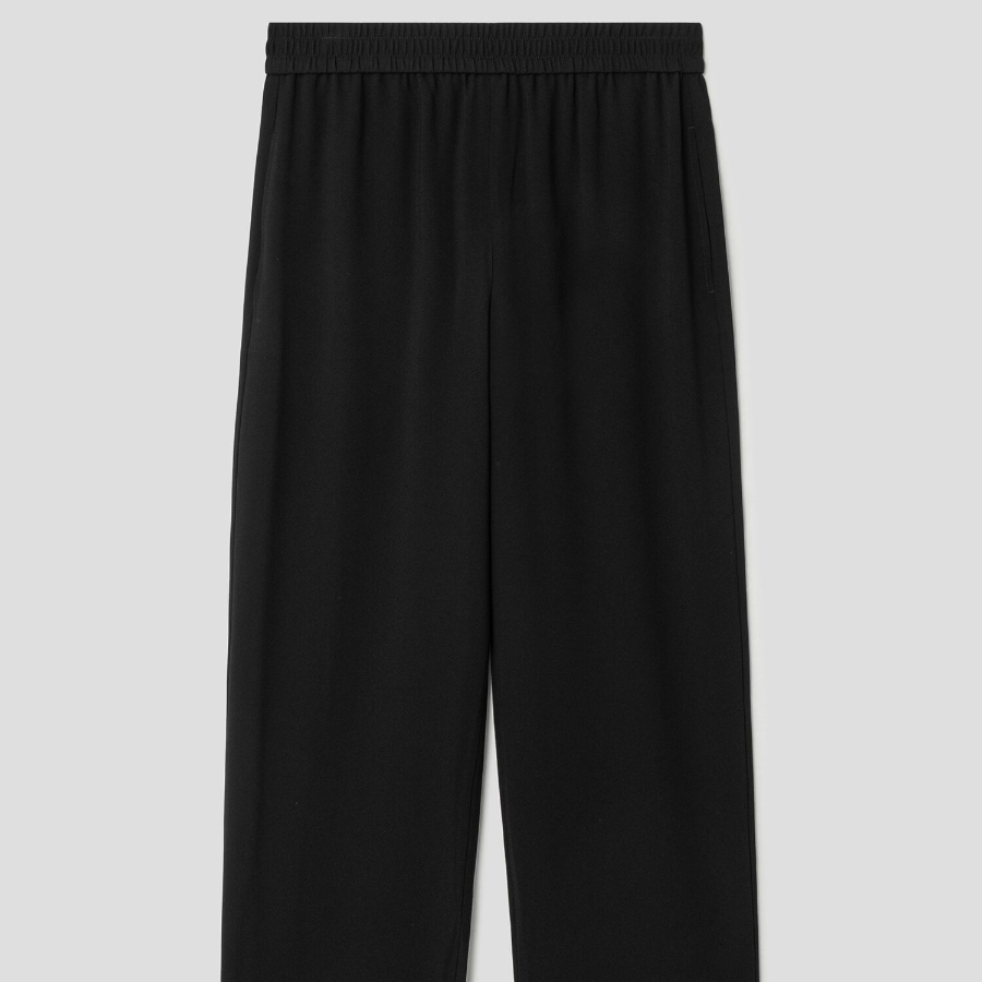 Theory Women Satin Crepe Relaxed Pullon Pants - Black