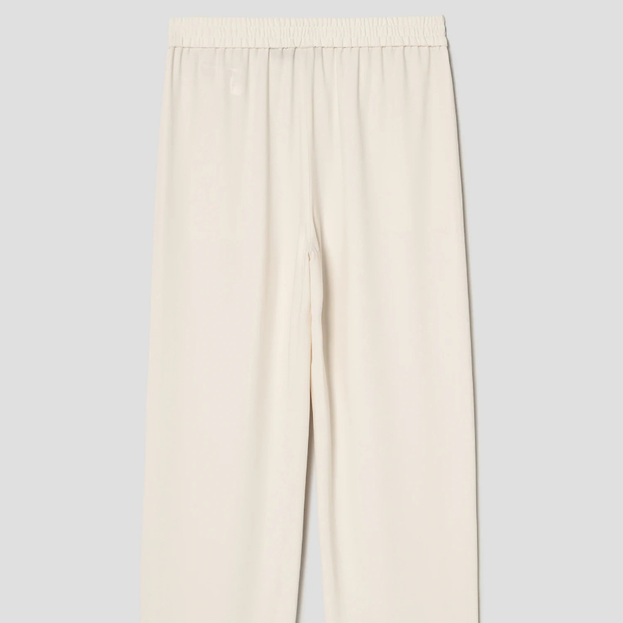 Theory Women Satin Crepe Relaxed Pullon Pants - Rice
