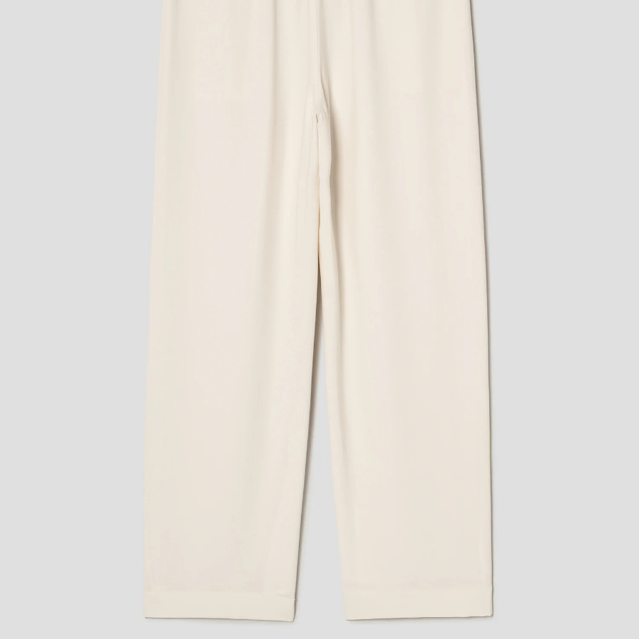 Theory Women Satin Crepe Relaxed Pullon Pants - Rice