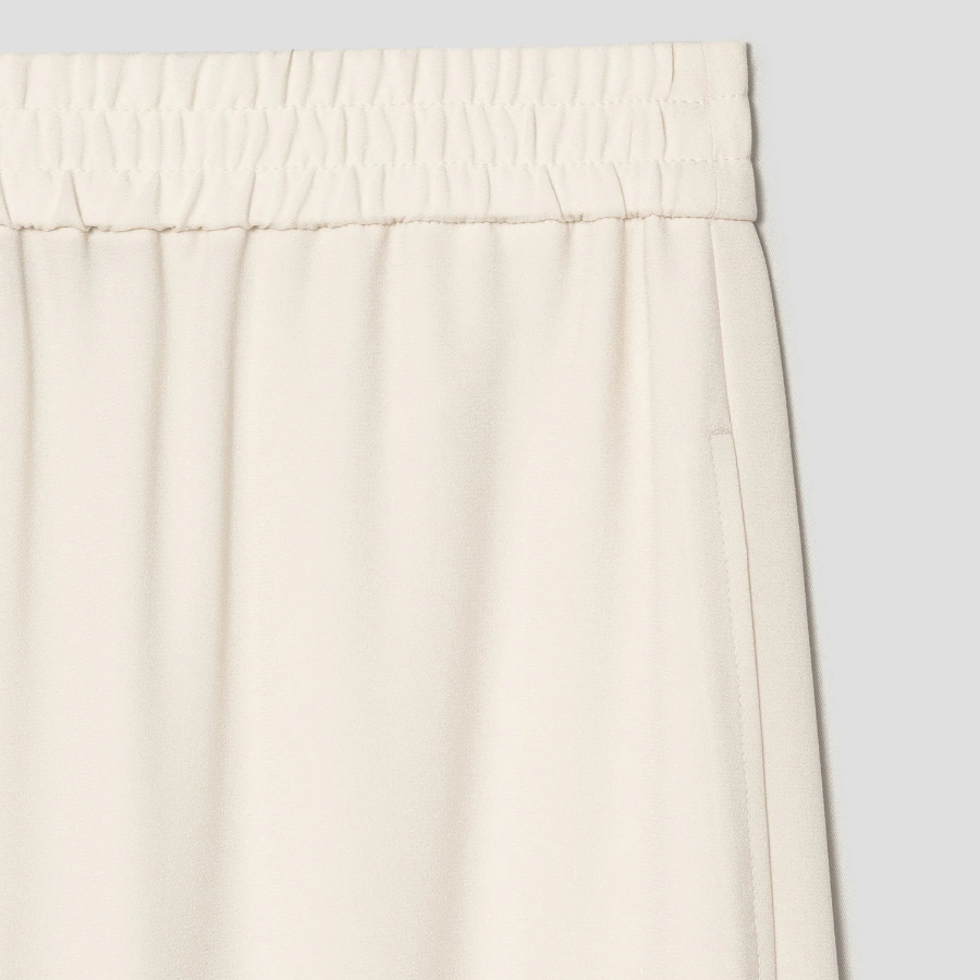 Theory Women Satin Crepe Relaxed Pullon Pants - Rice