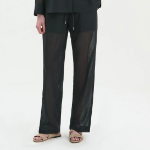 Theory Women Lightweight Wool Drawcord Pull On Pants - Black