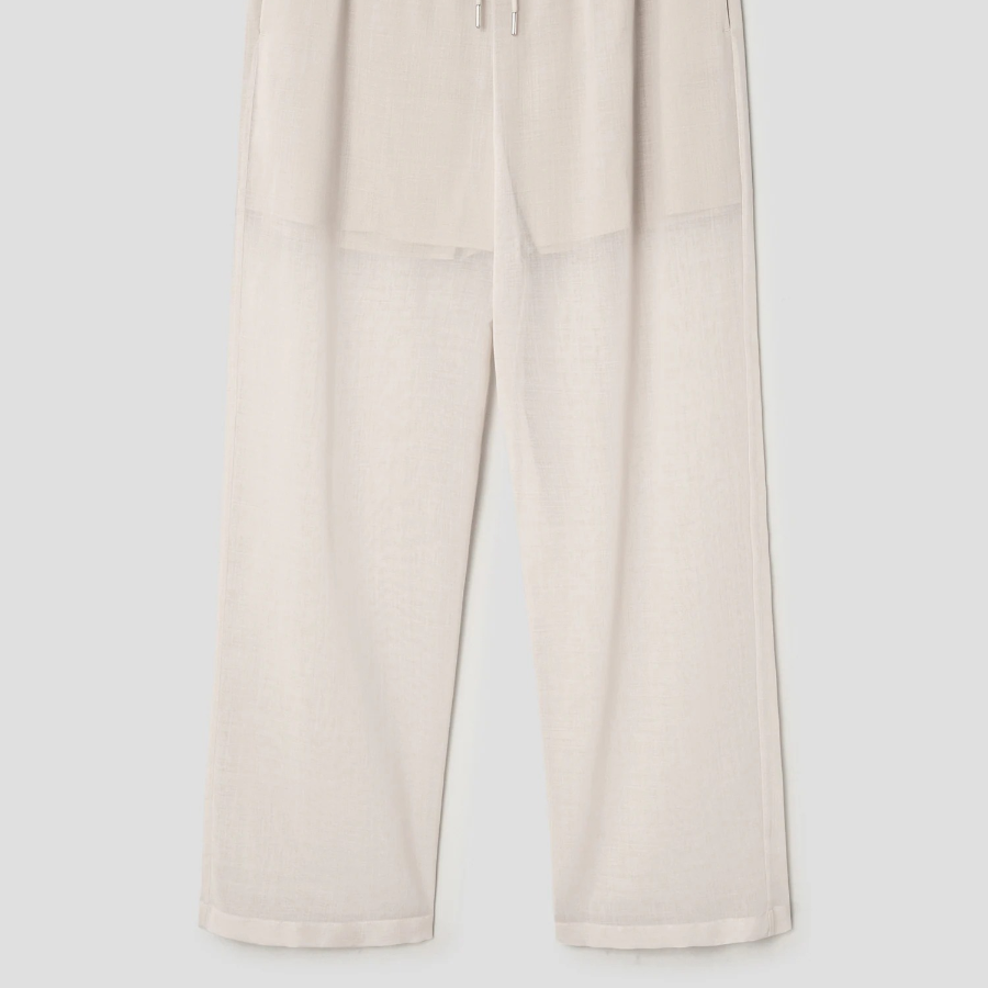 Theory Women Lightweight Wool Drawcord Pull On Pants - Sand