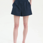 Theory Women Linear Cotton Boxer Shorts - Nocturne Navy