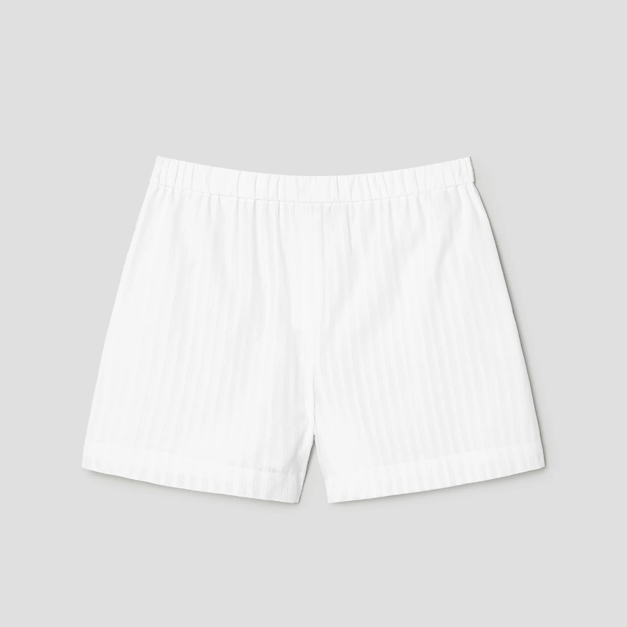 Theory Women Linear Cotton Boxer Shorts - White