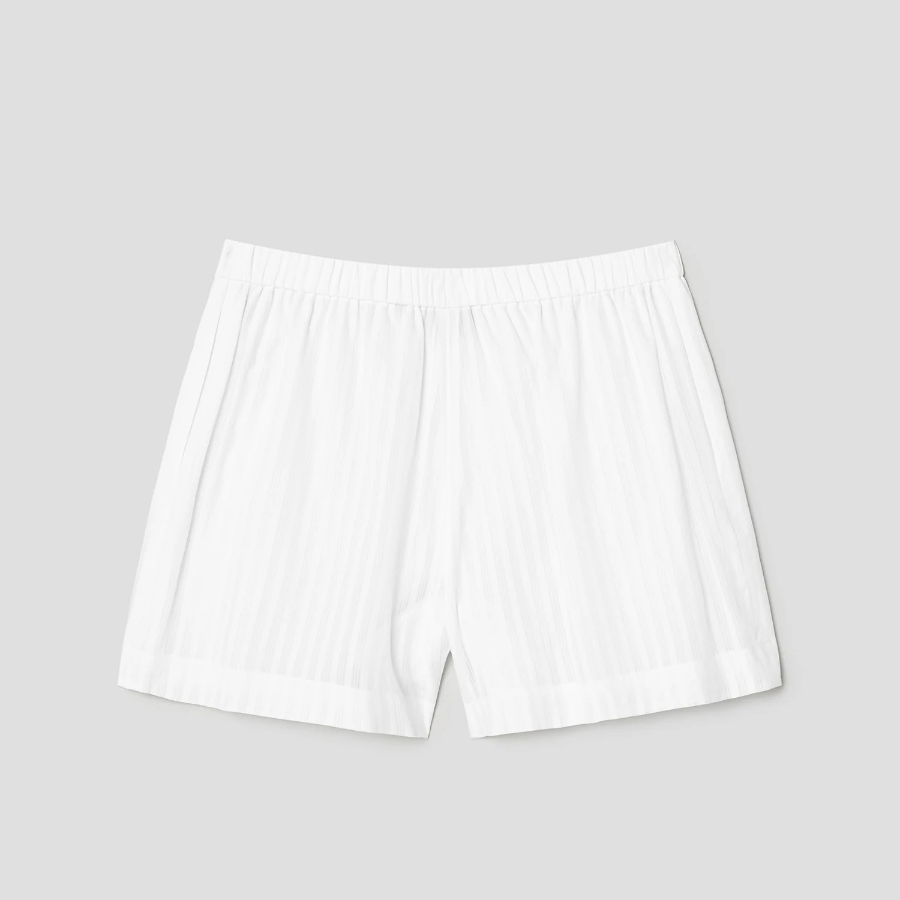 Theory Women Linear Cotton Boxer Shorts - White