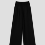 Theory Women Silk Combo Rib Waistband Pants - Black