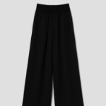 Theory Women Silk Combo Rib Waistband Pants - Black