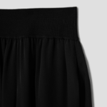 Theory Women Silk Combo Rib Waistband Pants - Black