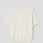 PLAY COMME DES GARÇONS (Unisex) Red Heart Wappen Short Sleeve Cardigan – White