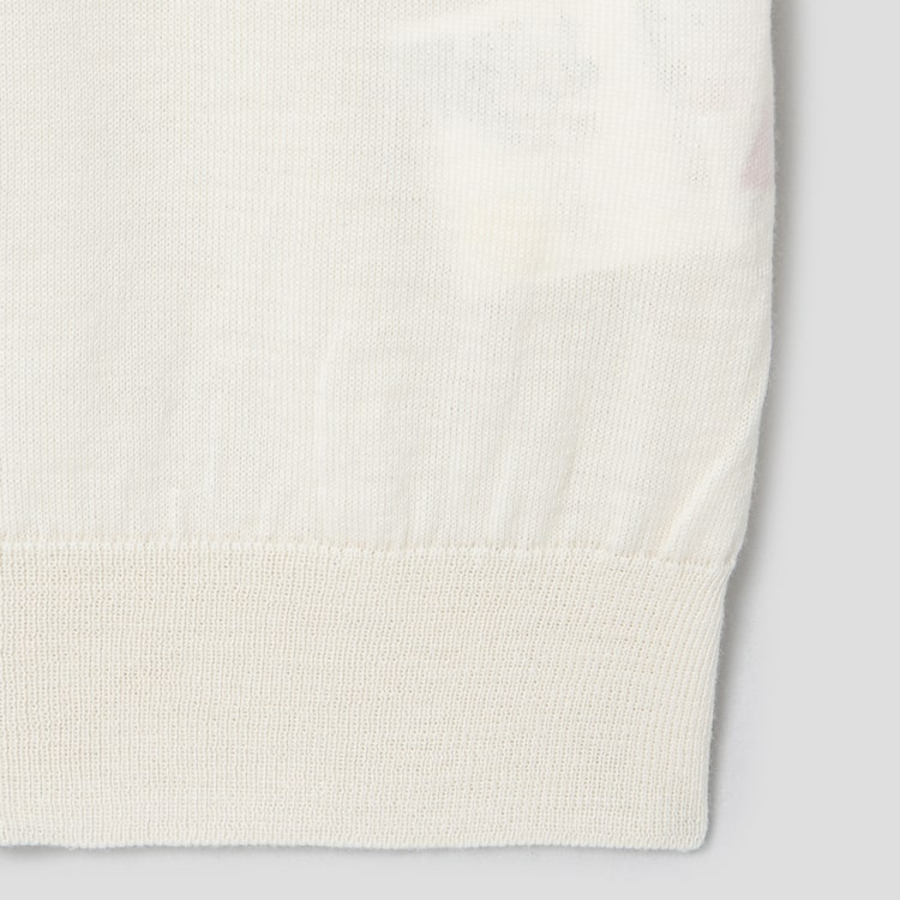 PLAY COMME DES GARÇONS (Unisex) Red Heart Wappen Short Sleeve Cardigan – White