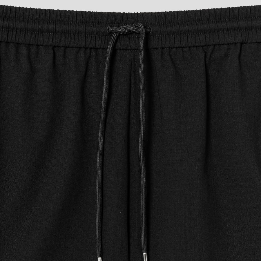Theory Women Lightweight Wool Drawcord Shorts - Black