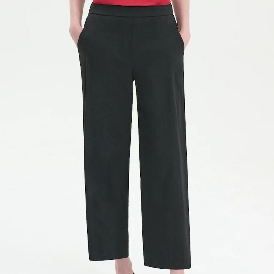 Theory Women Good Crunch Relax Straight Pants - Black
