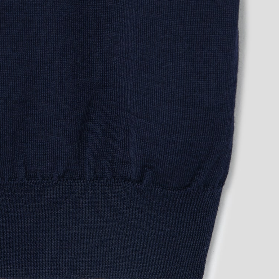 PLAY COMME DES GARÇONS (Unisex) Red Wappen Short Sleeve V-neck Cardigan – Navy