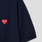 PLAY COMME DES GARÇONS (Unisex) Red Wappen Short Sleeve V-neck Cardigan – Navy