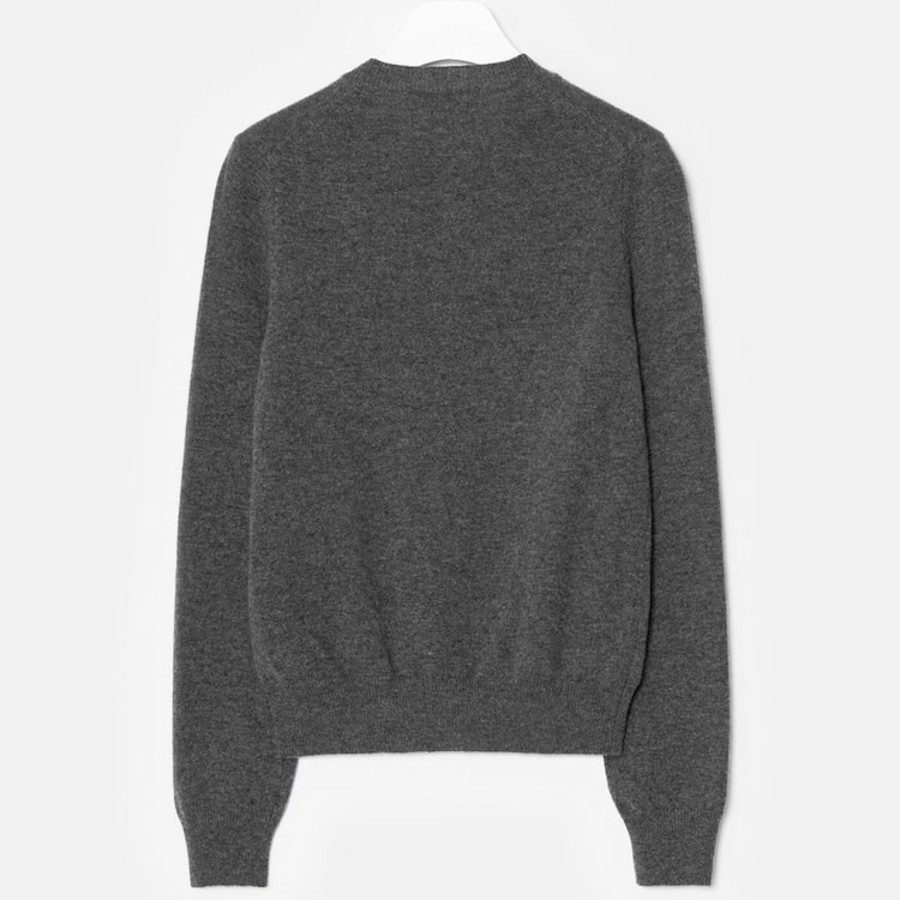 PLAY COMME DES GARÇONS (Unisex) White Heart Wappen Cardigan – Grey