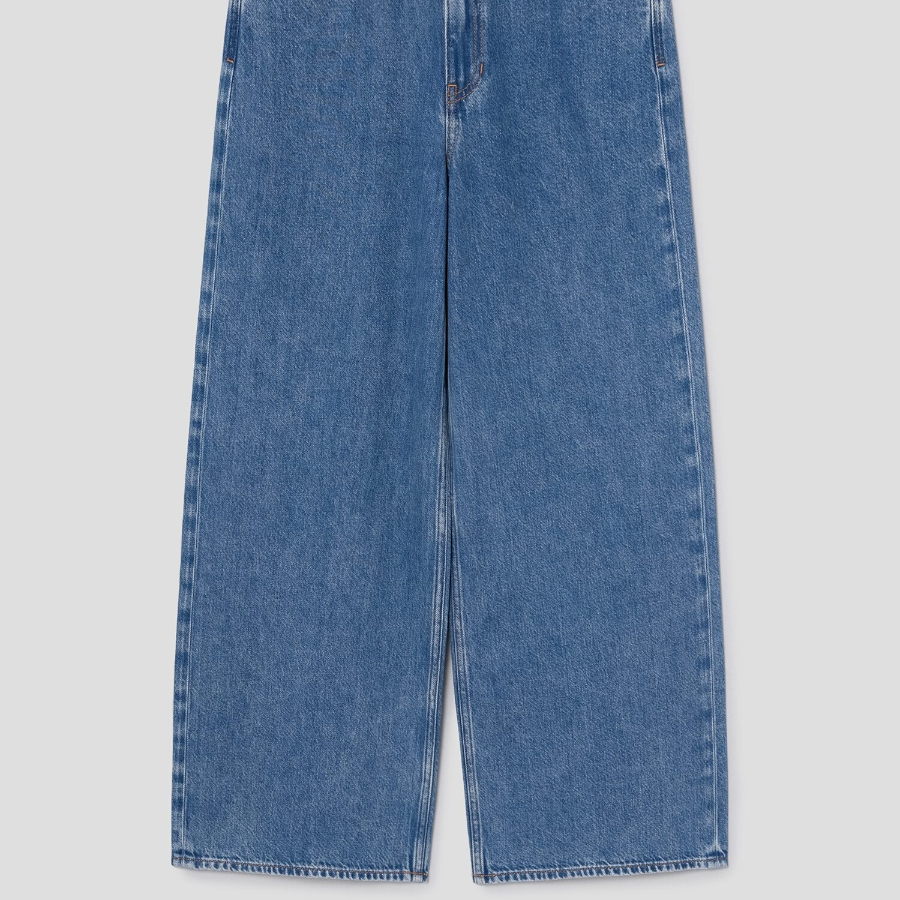 Theory Women Relaxed Denim High Waist Wide Jean — Ice Blue