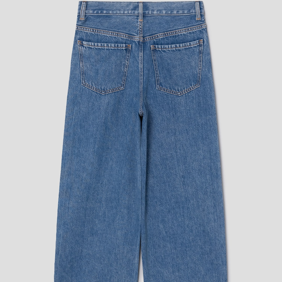 Theory Women Relaxed Denim High Waist Wide Jean — Ice Blue