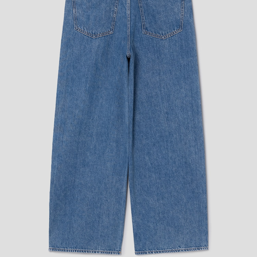 Theory Women Relaxed Denim High Waist Wide Jean — Ice Blue