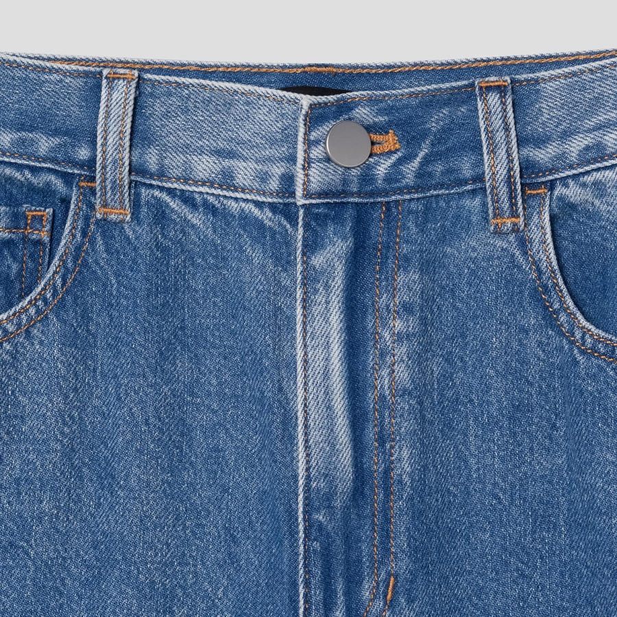 Theory Women Relaxed Denim High Waist Wide Jean — Ice Blue