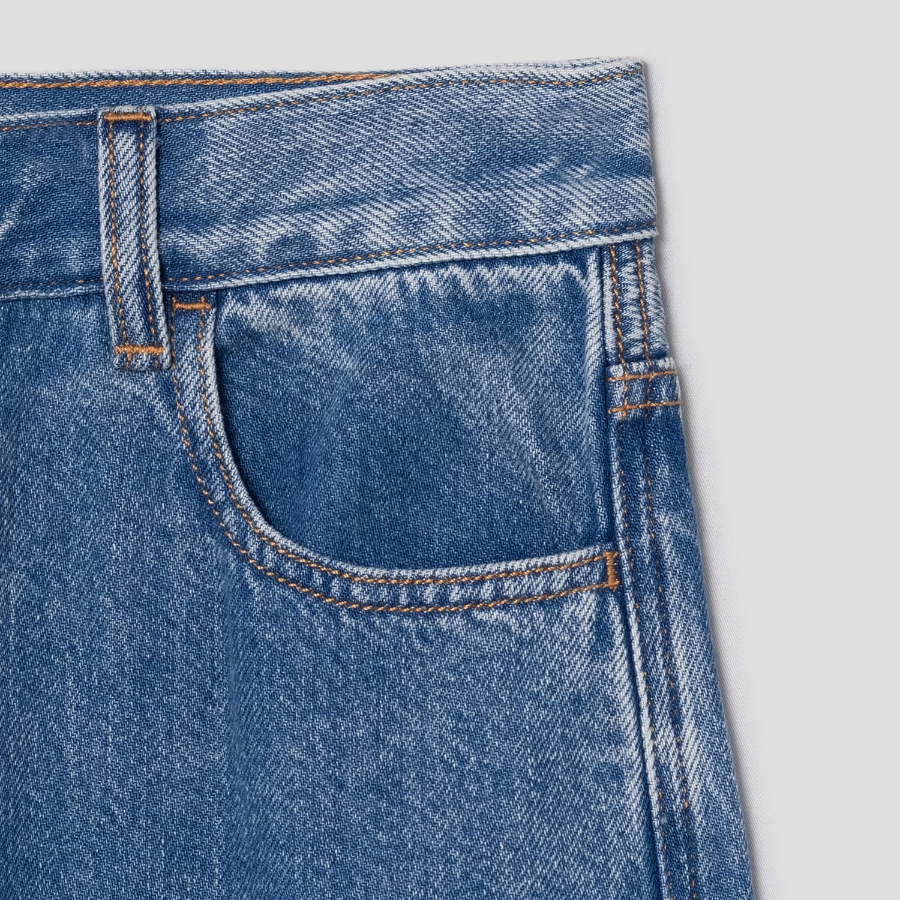 Theory Women Relaxed Denim High Waist Wide Jean — Ice Blue