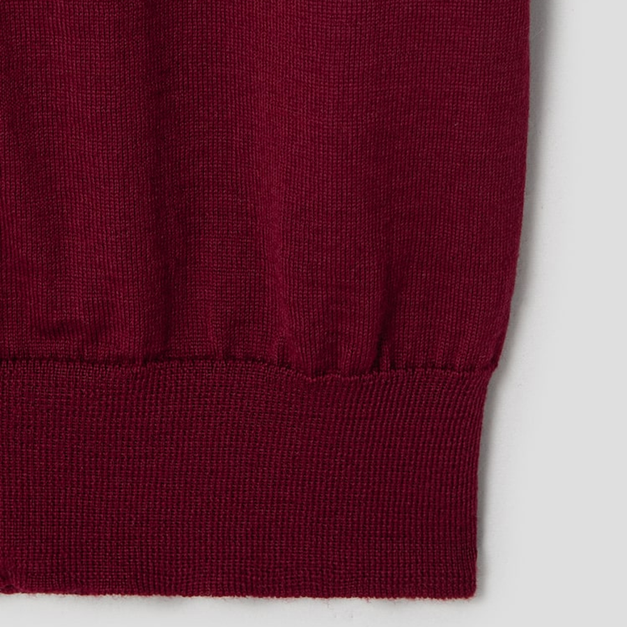 PLAY COMME DES GARÇONS (Unisex) Red Heart Wappen Short Sleeve Cardigan – Burgundy