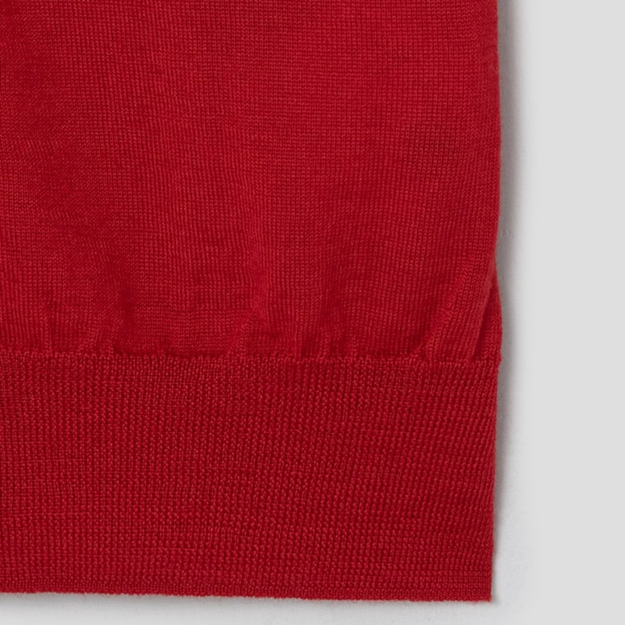 PLAY COMME DES GARÇONS (Unisex) V-Neck Short Sleeve Cardigan – Red