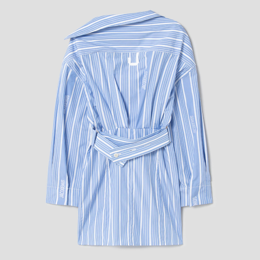 JACQUEMUS La Mini Robe Chemise - Jacquard Business Big Logo