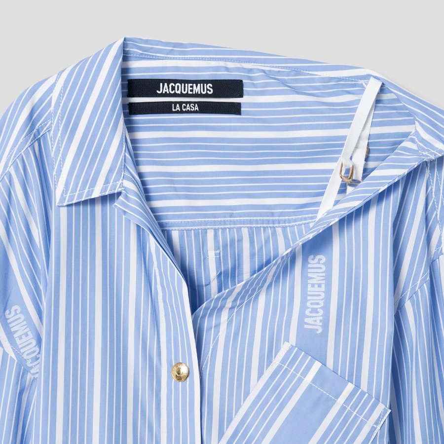 JACQUEMUS La Mini Robe Chemise - Jacquard Business Big Logo