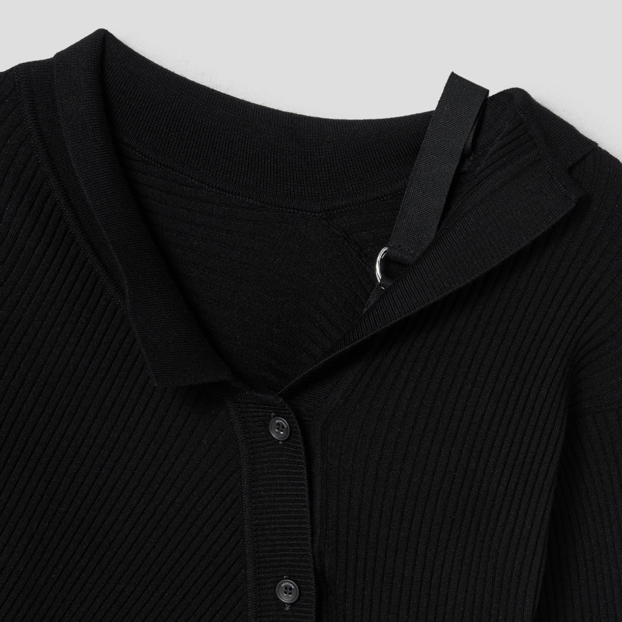 JACQUEMUS La Robe Maille Colin - Black