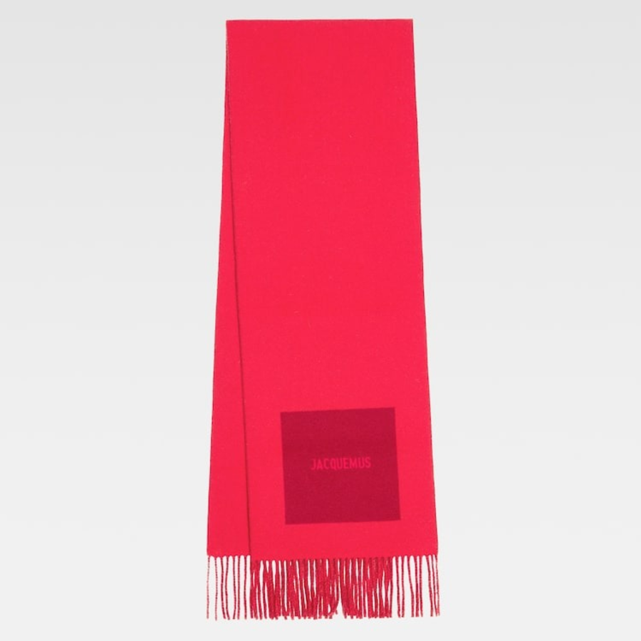 JACQUEMUS Le Charpe Rond Carre - Multi-Red