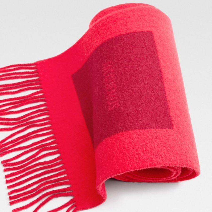 JACQUEMUS Le Charpe Rond Carre - Multi-Red